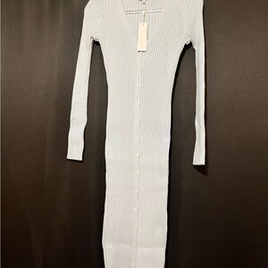 525 America Sky Blue Long Sleeve Sweater Dress